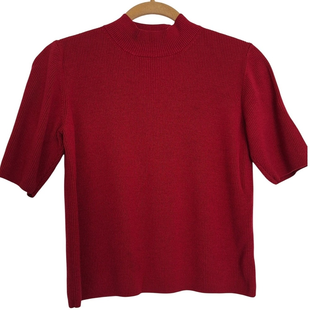 St.John Red Knit‎ Shirt Women's size XL